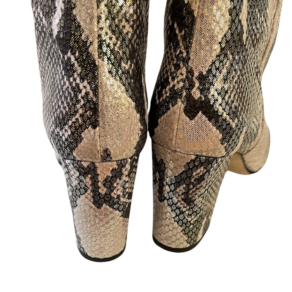 ***SOLD*** Paris Texas | Gold and Black Block Heel High Metallic Boots - Picture 14 of 15